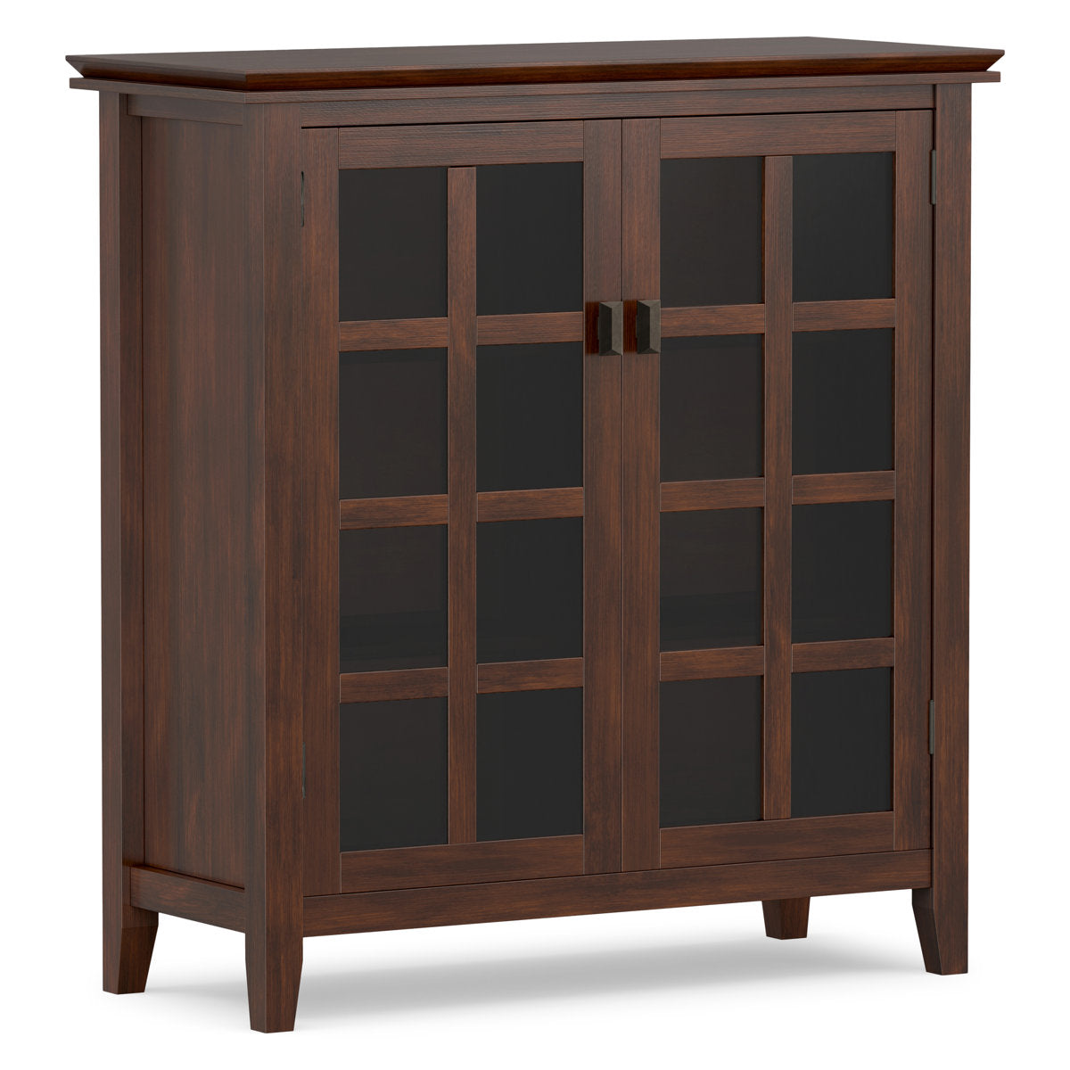 Accent Cabinet, 38 in Wide Solid Wood with Tempered Glass Doors