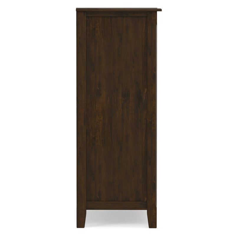 Accent Cabinet, 40 in Wide with Two Glass Doors in Mahogany Brown