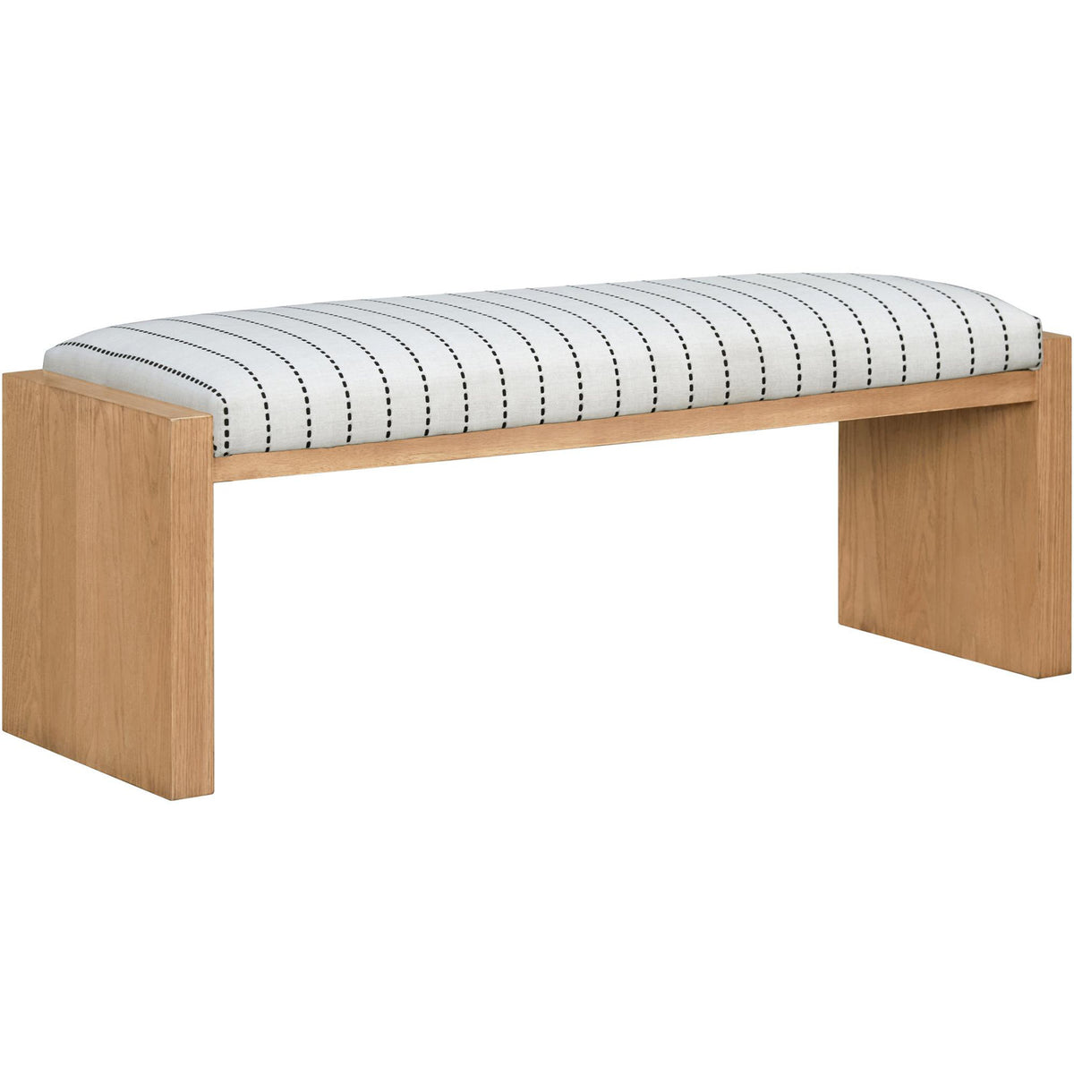 Bench with Ash Veneer Top and Rubberwood Base, Tan
