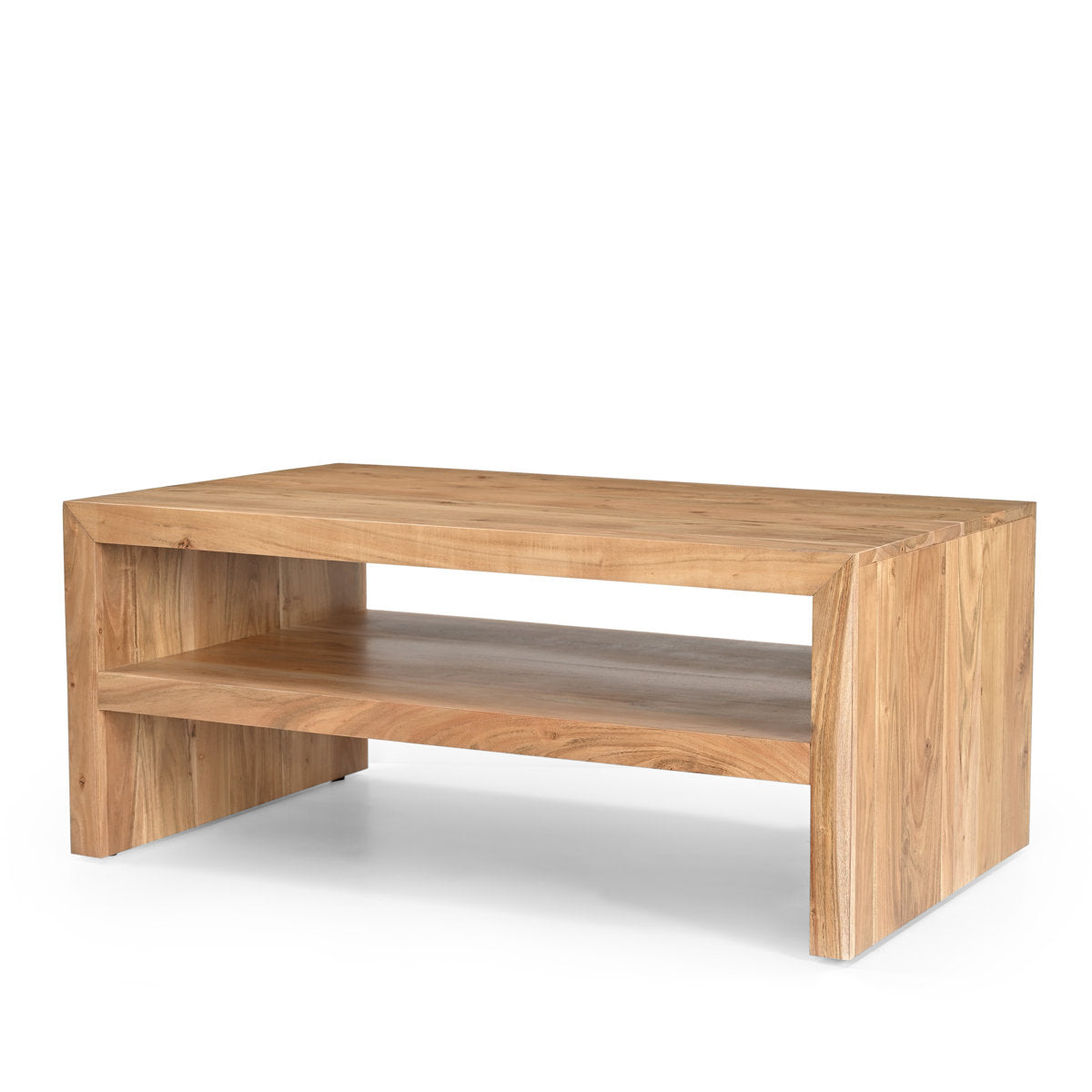 Coffee Table, 44-Inch, Solid Mango Wood in Brown Wood