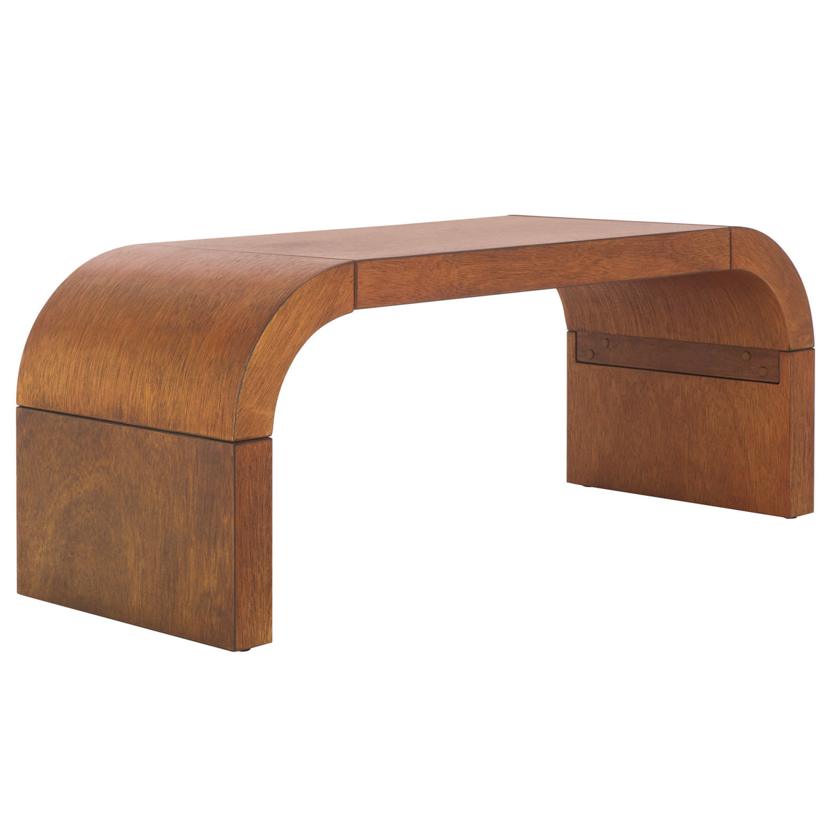 Coffee Table, 45 in Rectangular Manufactured Wood with Sled Base in Natural