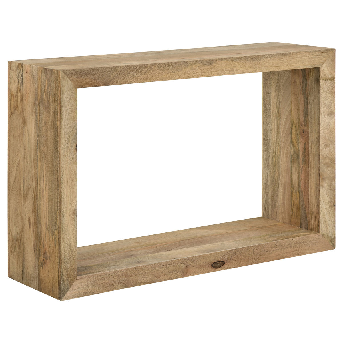 Console Table, 46 in Wide, Solid Mango Wood in Brown