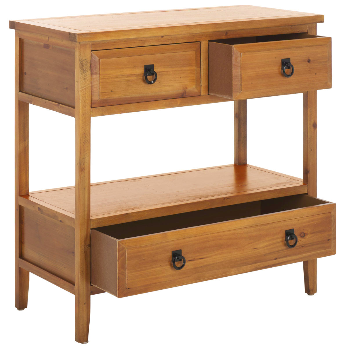 Console Table, Solid Wood Sideboard in Light Oak