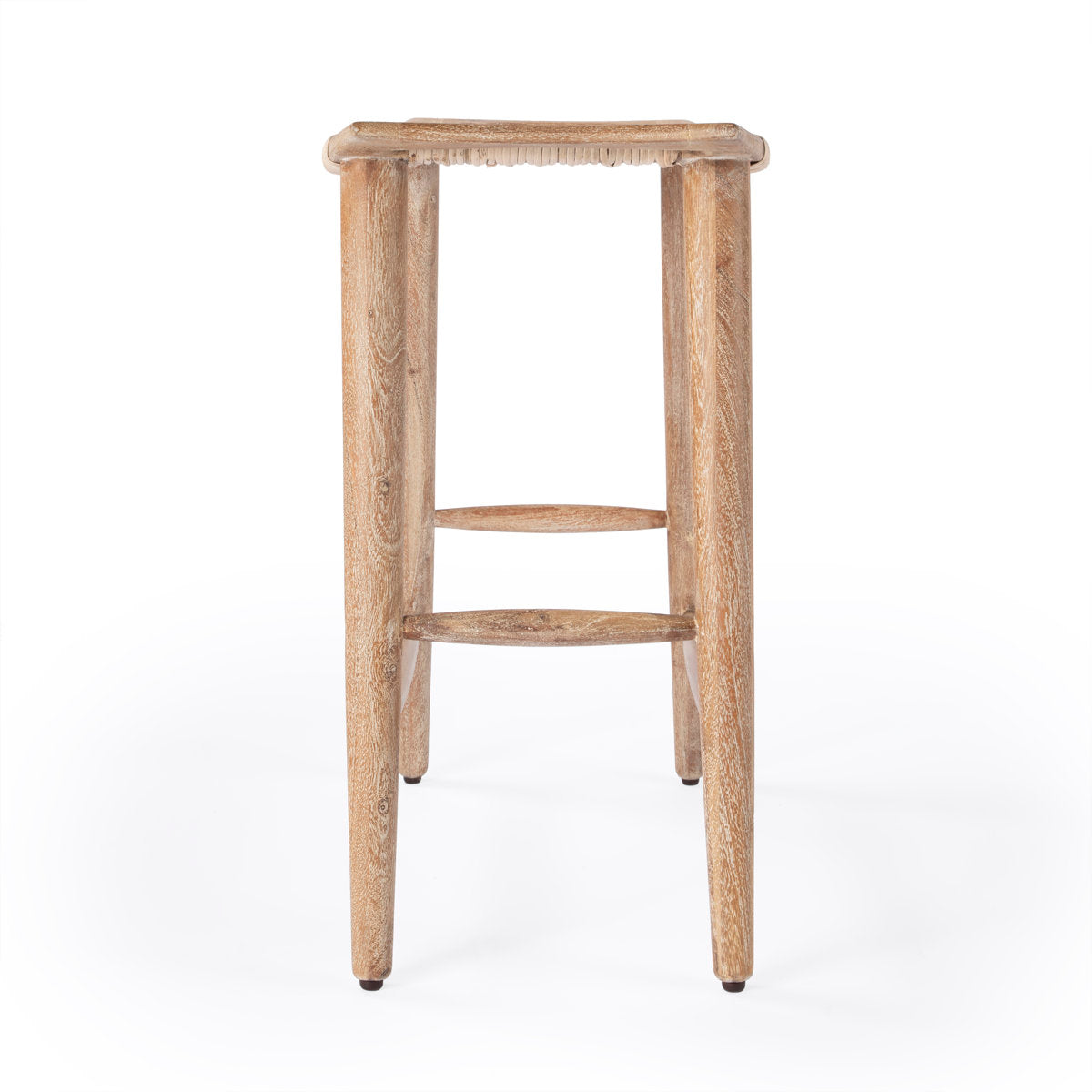 Counter Stool, Solid Mango Wood Frame, Cane Seat, Backless, Natural