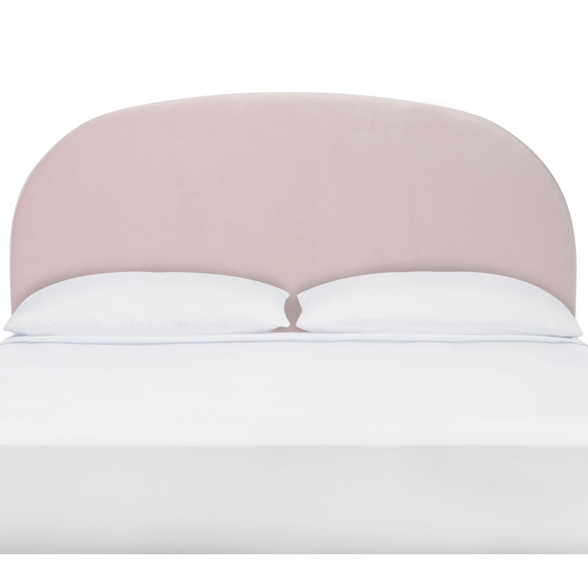 Curved Headboard, Queen Size with Pink Velvet Upholstery