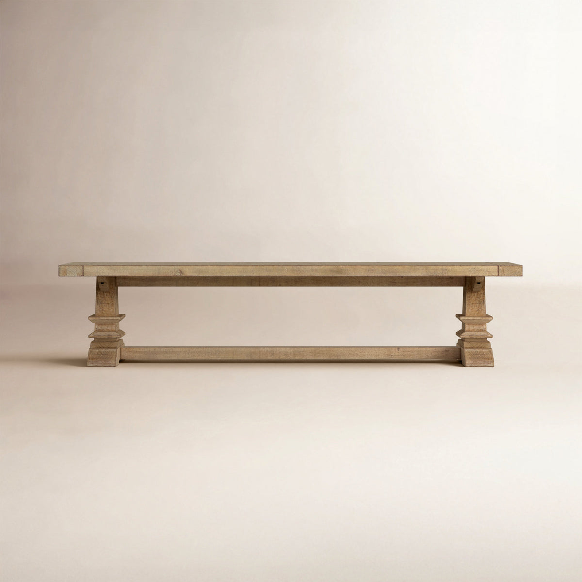 Dining Bench, 82 Inch Reclaimed Pine with Sled Legs, Natural