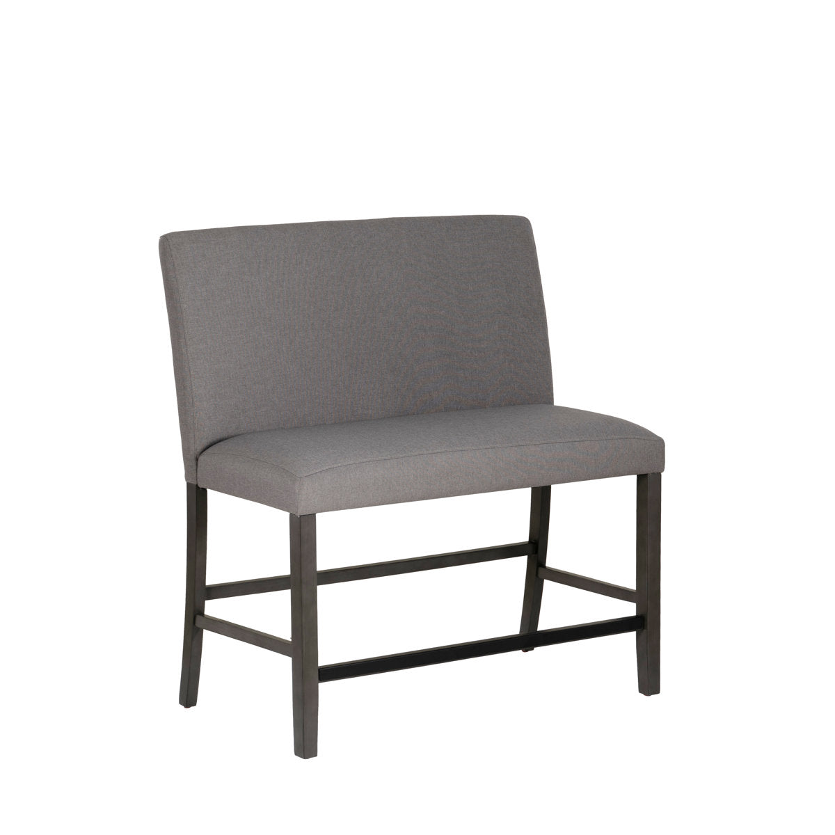 Dining Bench in Gray Linen with Solid Wood Frame