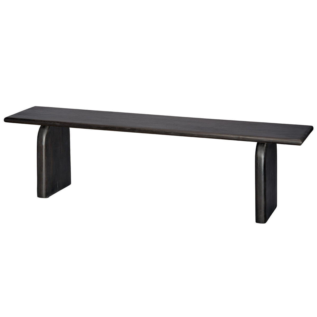 Dining Bench in Solid Mango Wood with Sled Legs, Black