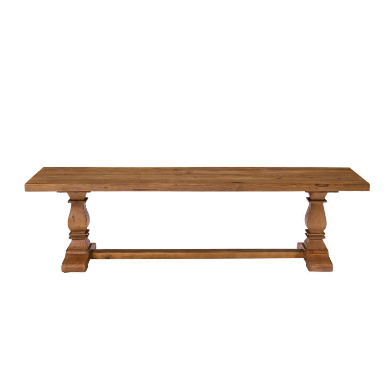 Dining Bench in Solid Pine Wood, 70.87 in Wide, Walnut