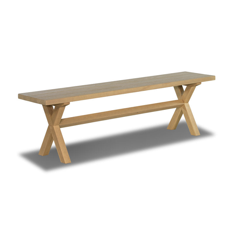 Dining Bench in Solid Pine Wood with Blonde Oak Finish