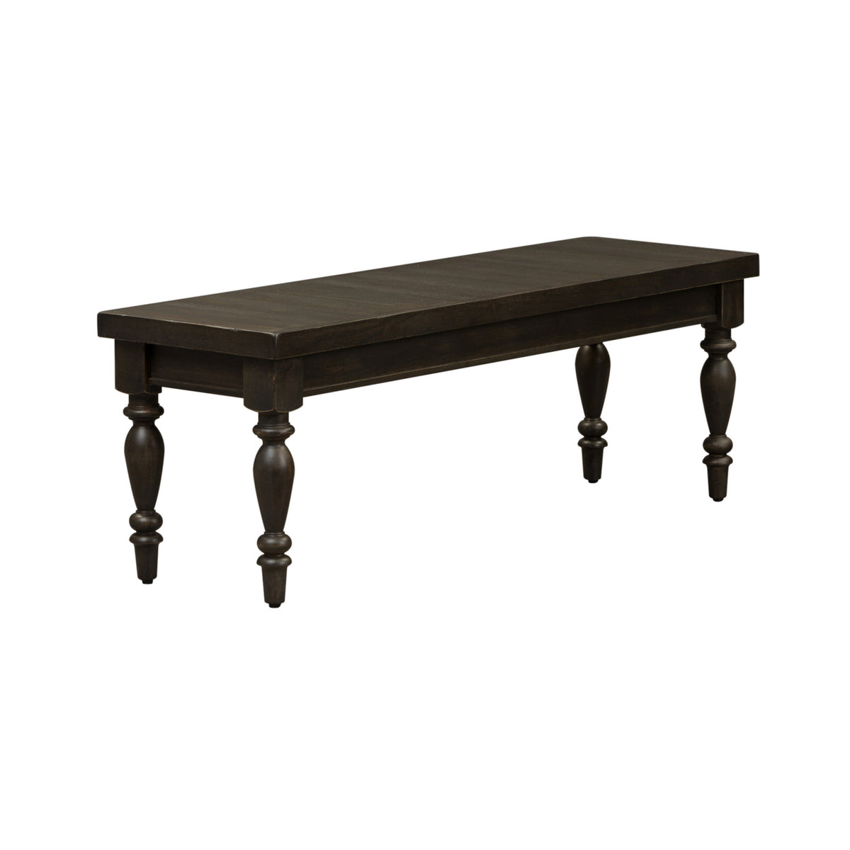 Dining Bench, Solid Oak and Engineered Wood in Black