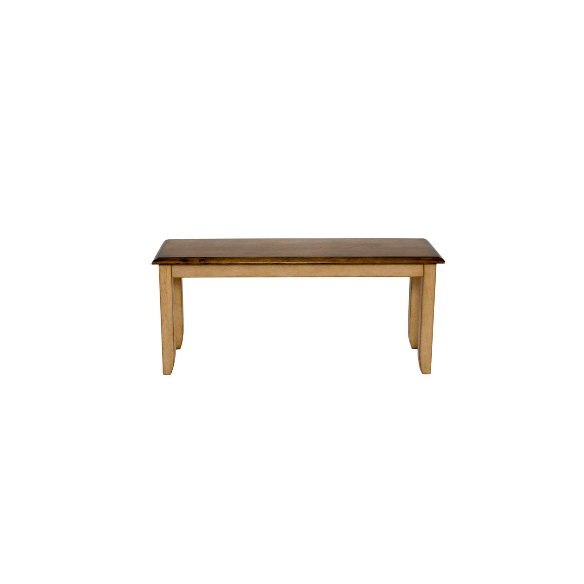 Dining Bench, Solid Wood with Pecan and Wheat Finish