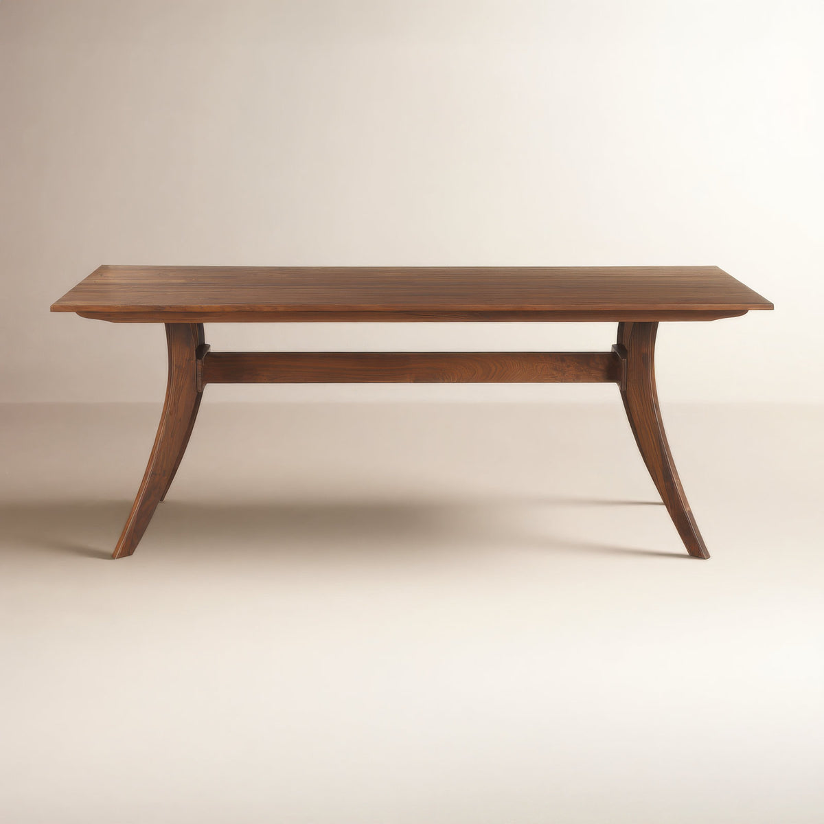 Dining Table, 63 Inch Rectangular Solid Wood in Walnut