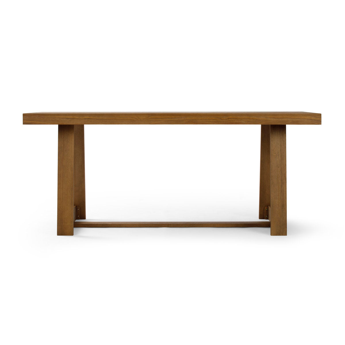 Dining Table, Solid Pine with Trestle Base, Pecan Wirebrush