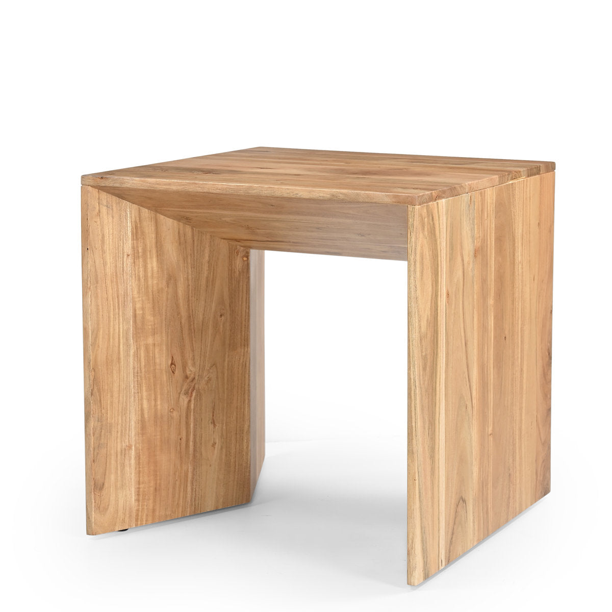 End Table, Solid Acacia Wood with Light Brown Finish
