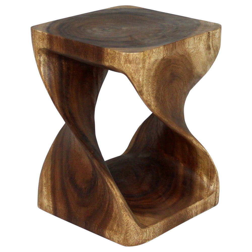 End Table, Solid Wood, 20 in Tall, Antique Wood Top