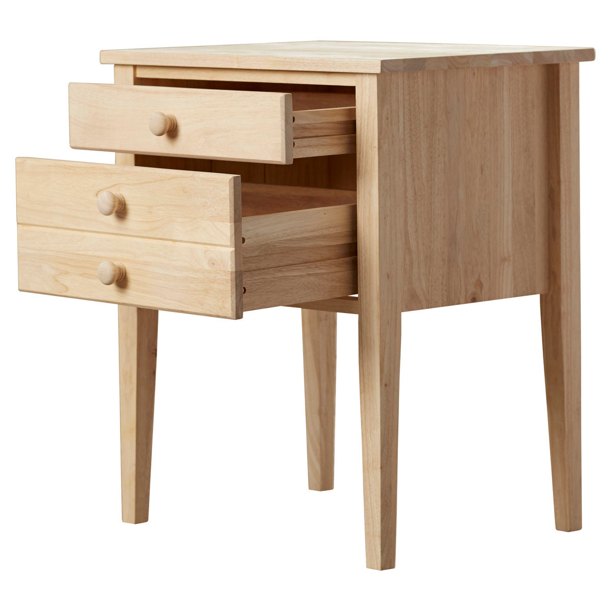 End Table, Two Drawers, 29 in Tall with Unfinished Solid Wood