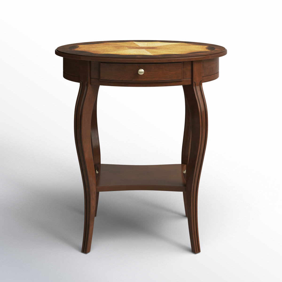 End Table with Drawer and Shelf in Cherry Finish