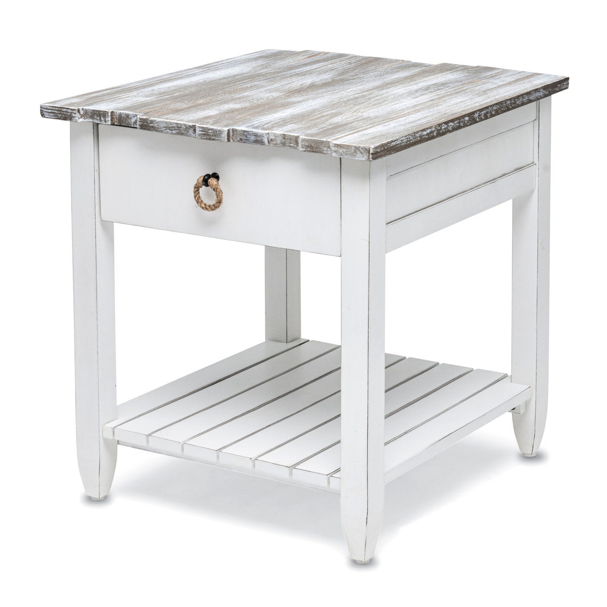 End Table with Storage Shelf, Solid Cedar Wood