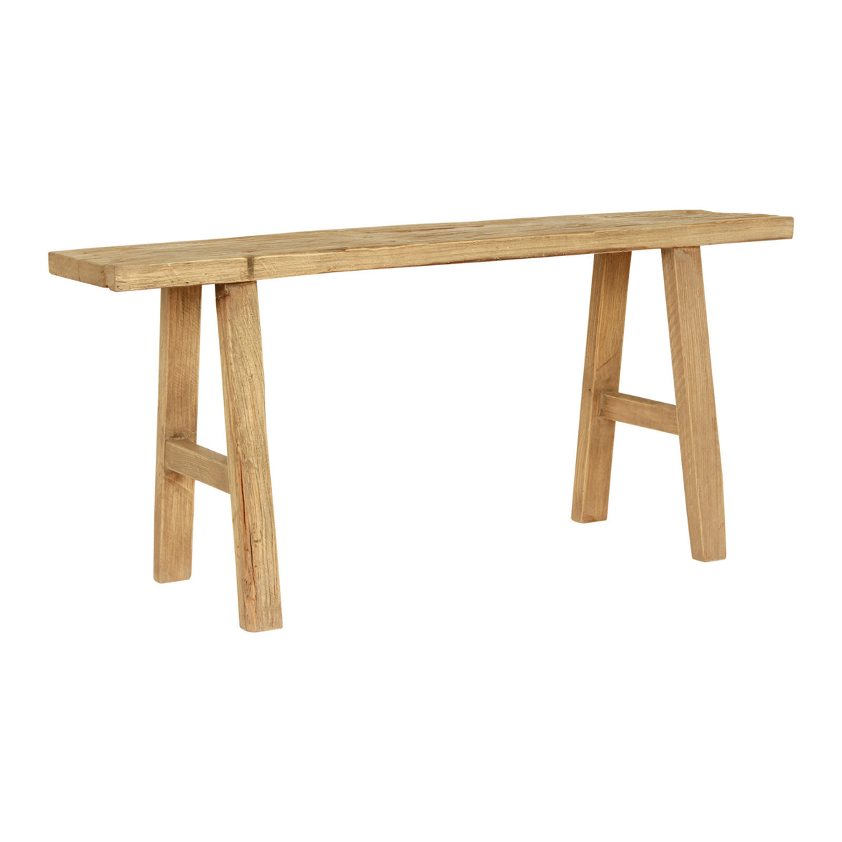 Entryway Bench, 43 in W, Solid Wood in Brown