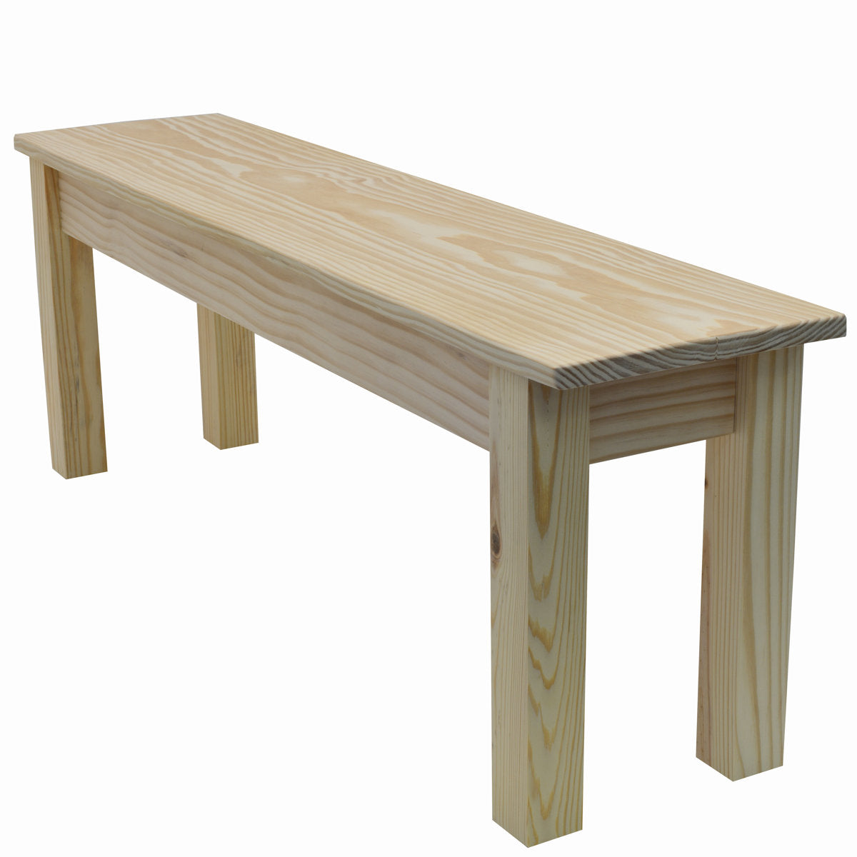 Entryway Bench, 48 in W, Unfinished Solid Wood