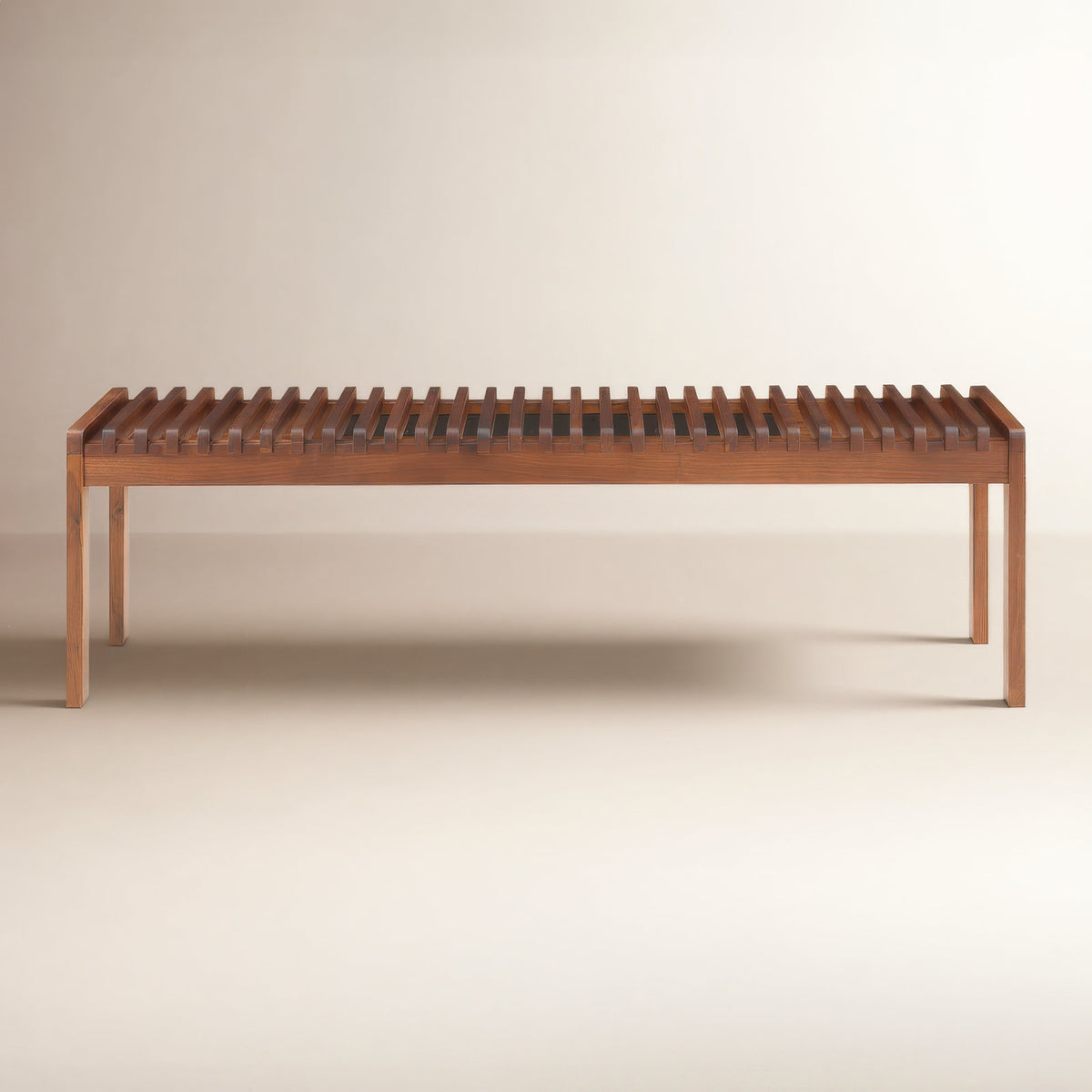 Entryway Bench, Solid Wood with Walnut Color