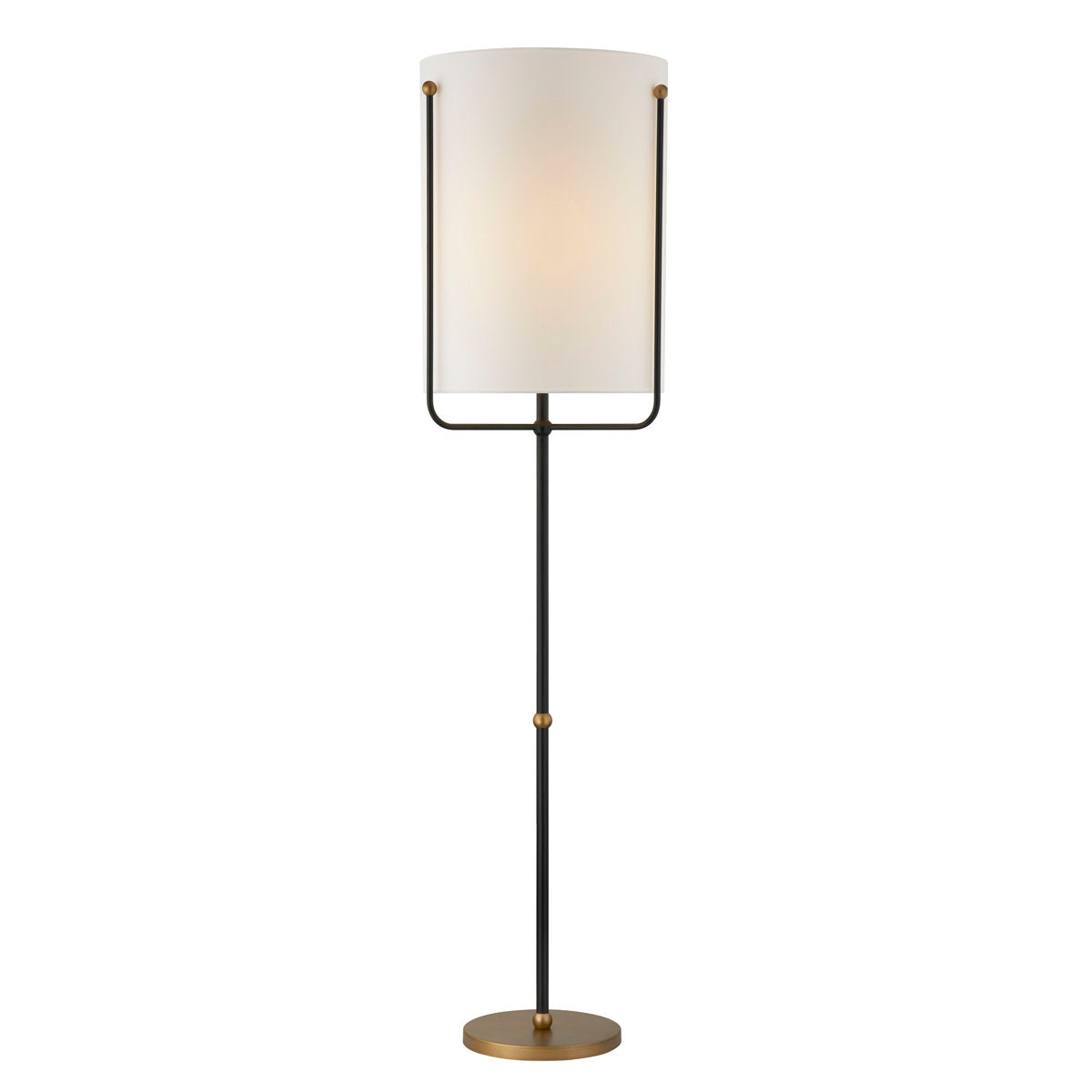 Floor Lamp, 69 in H with Black and Gold Metal Base