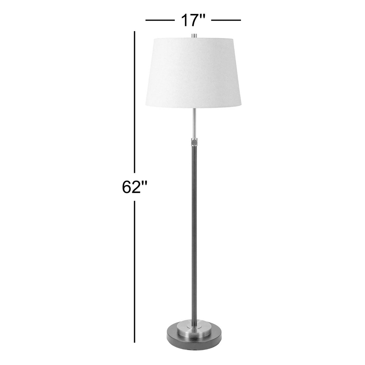 Floor Lamp with Cream Linen Drum Shade and Gold and Black Metal Base