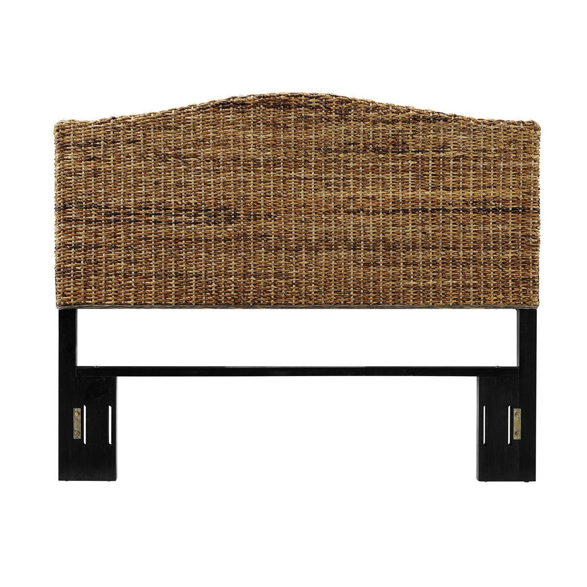 Full Headboard, Handwoven Banana Leaf with Wood Frame in Brown