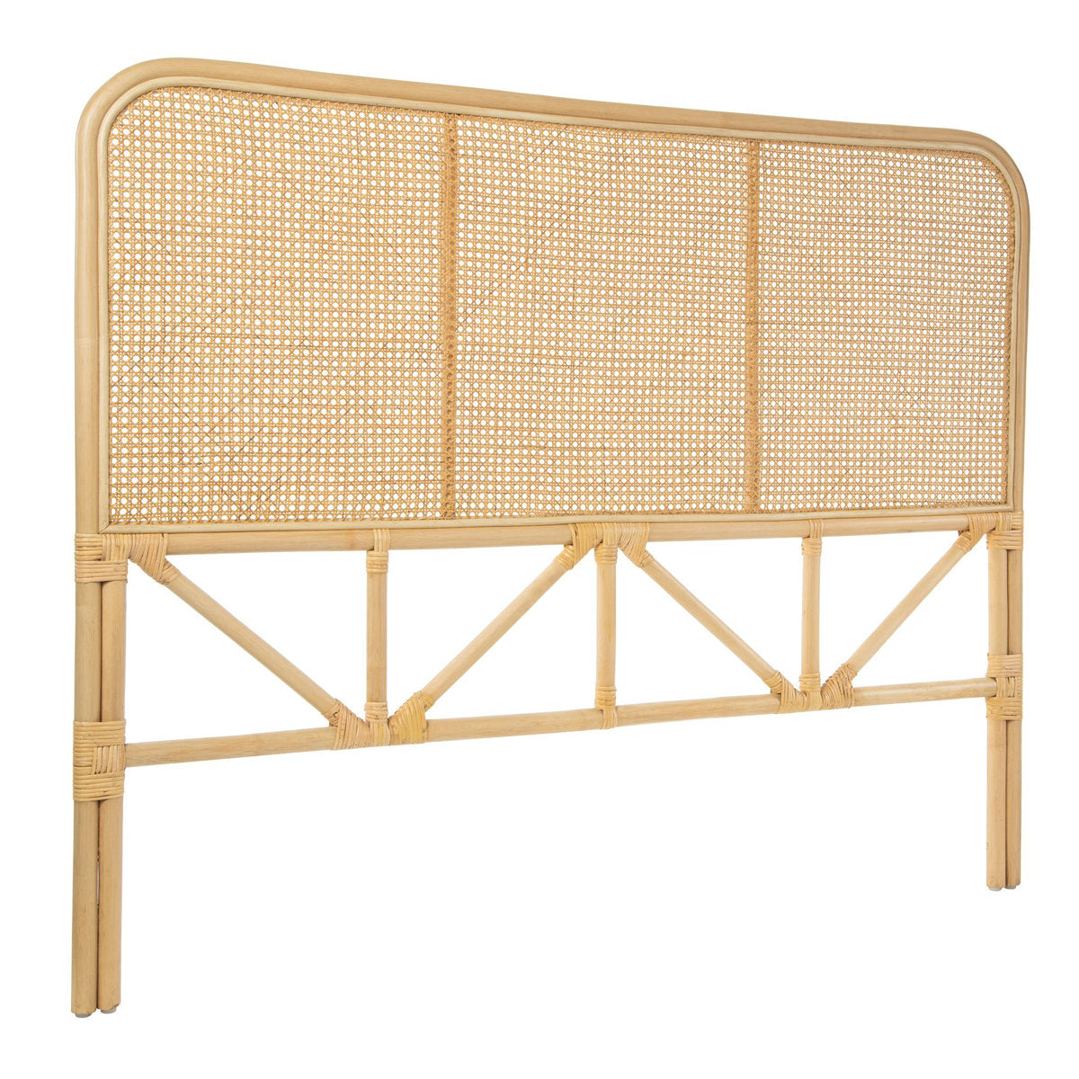 Headboard, Full Size, Open-Frame Wicker Rattan Design