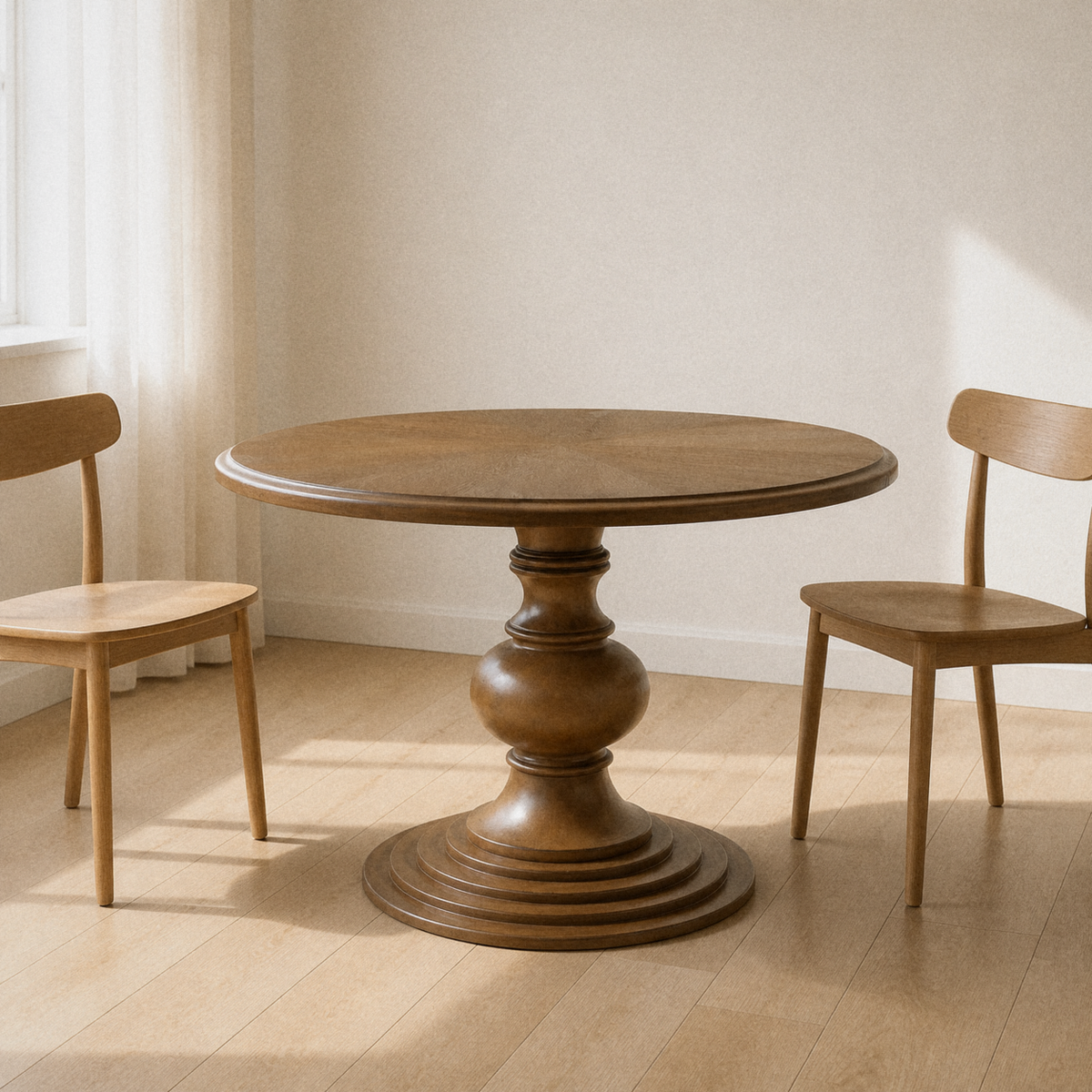 Kolvern Caolino Round Pedestal Dining Table