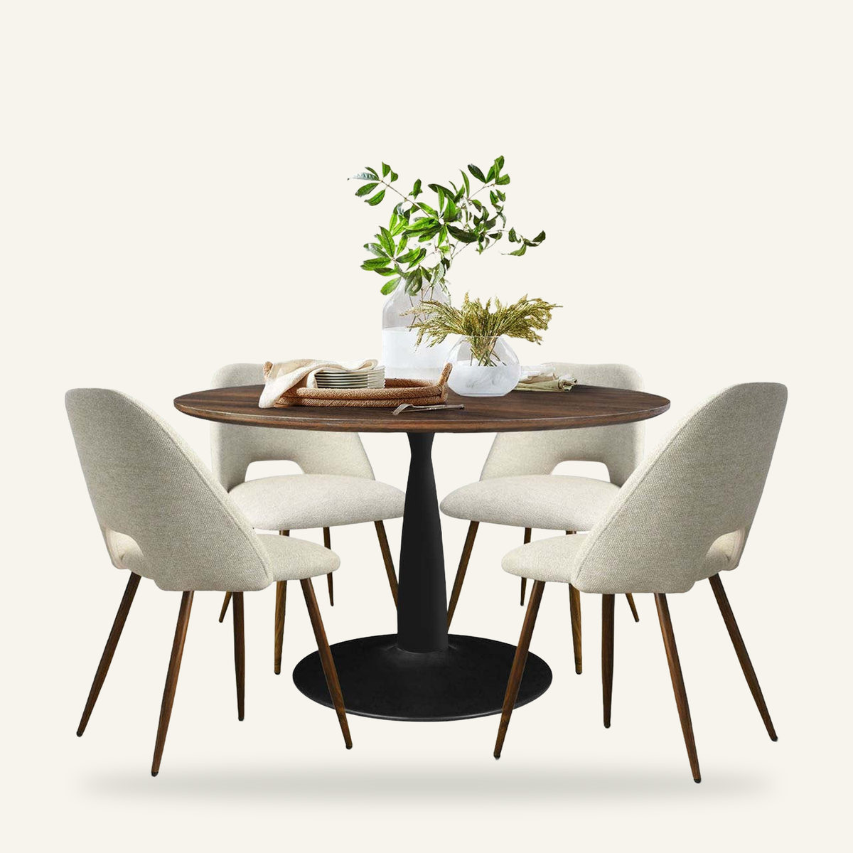 Kolvern Ginostra 4-Person Pedestal Dining Set