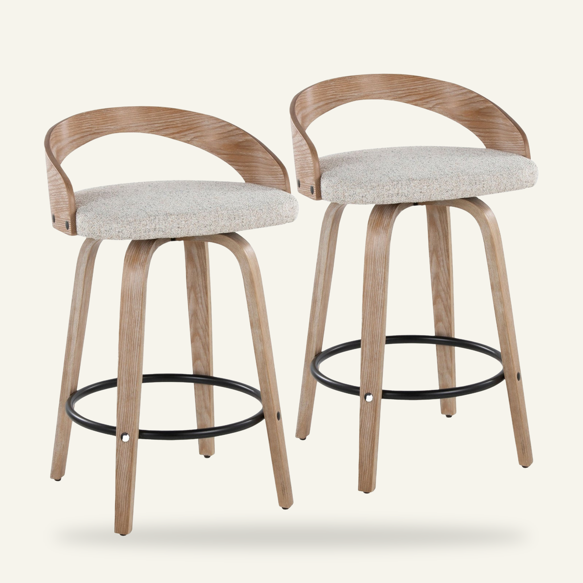 Kolvern Montenassari Swivel Bar & Counter Stools, Set of 2