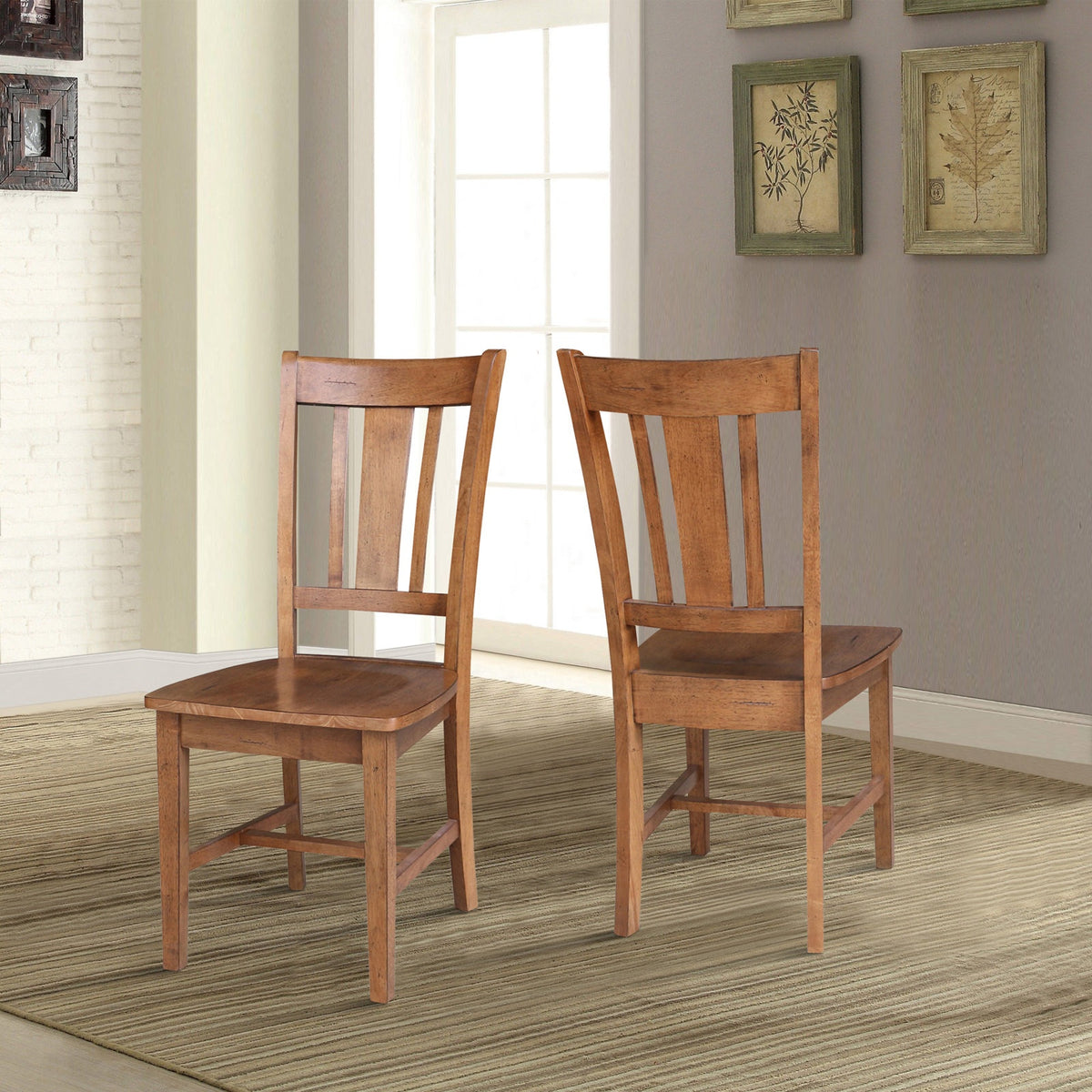Kolvern Puntanere Wood Side Chair Pair