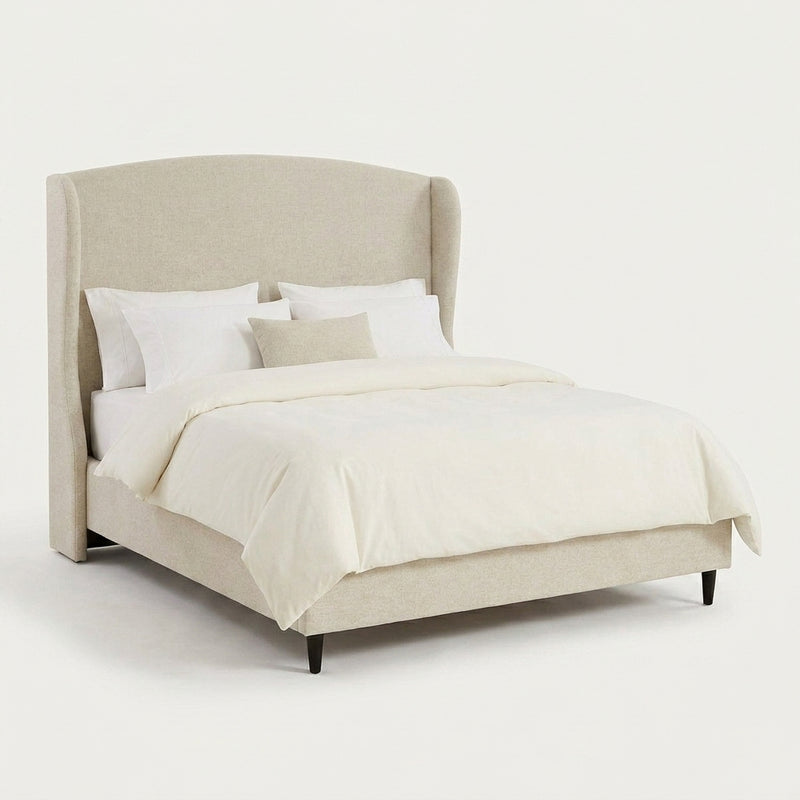 Grevane Mikala Wingback Platform Bed Frame - angled studio view