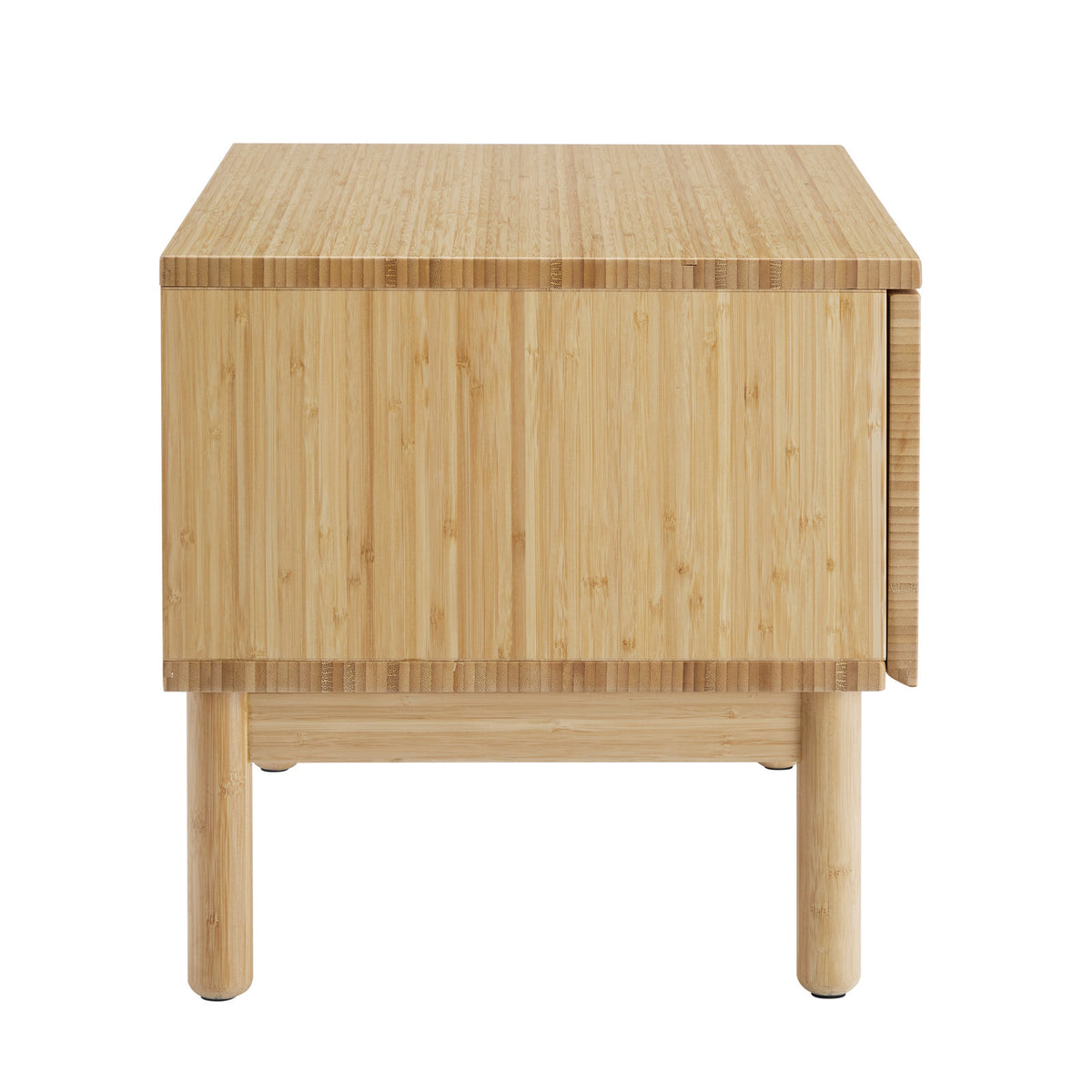 Nightstand, 1 Drawer, Solid Bamboo Frame, Wheat Color