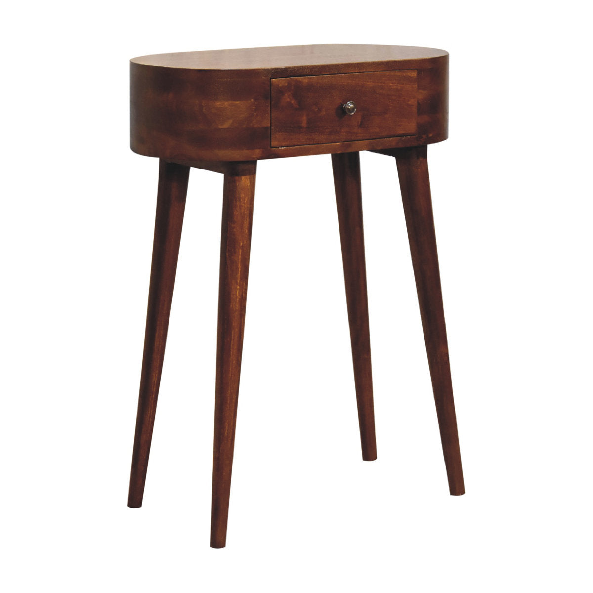 Nightstand, 1 Drawer, Solid Mango Wood, Brown