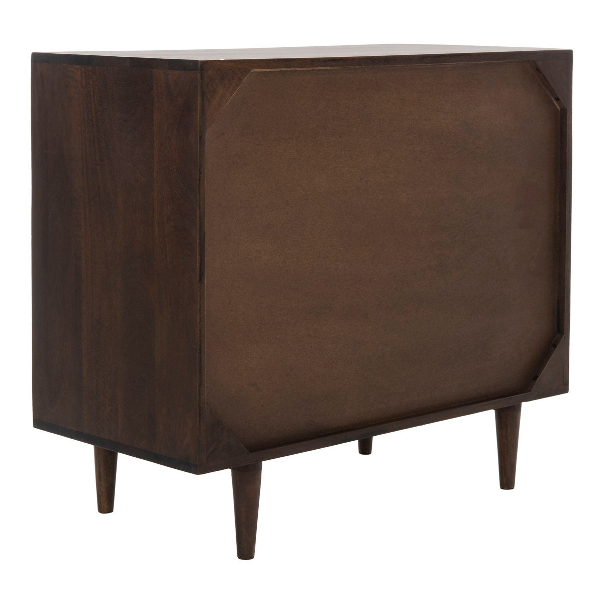 Nightstand, 3-Drawer, Solid Mango Wood, 31.8 Inch Wide, Walnut