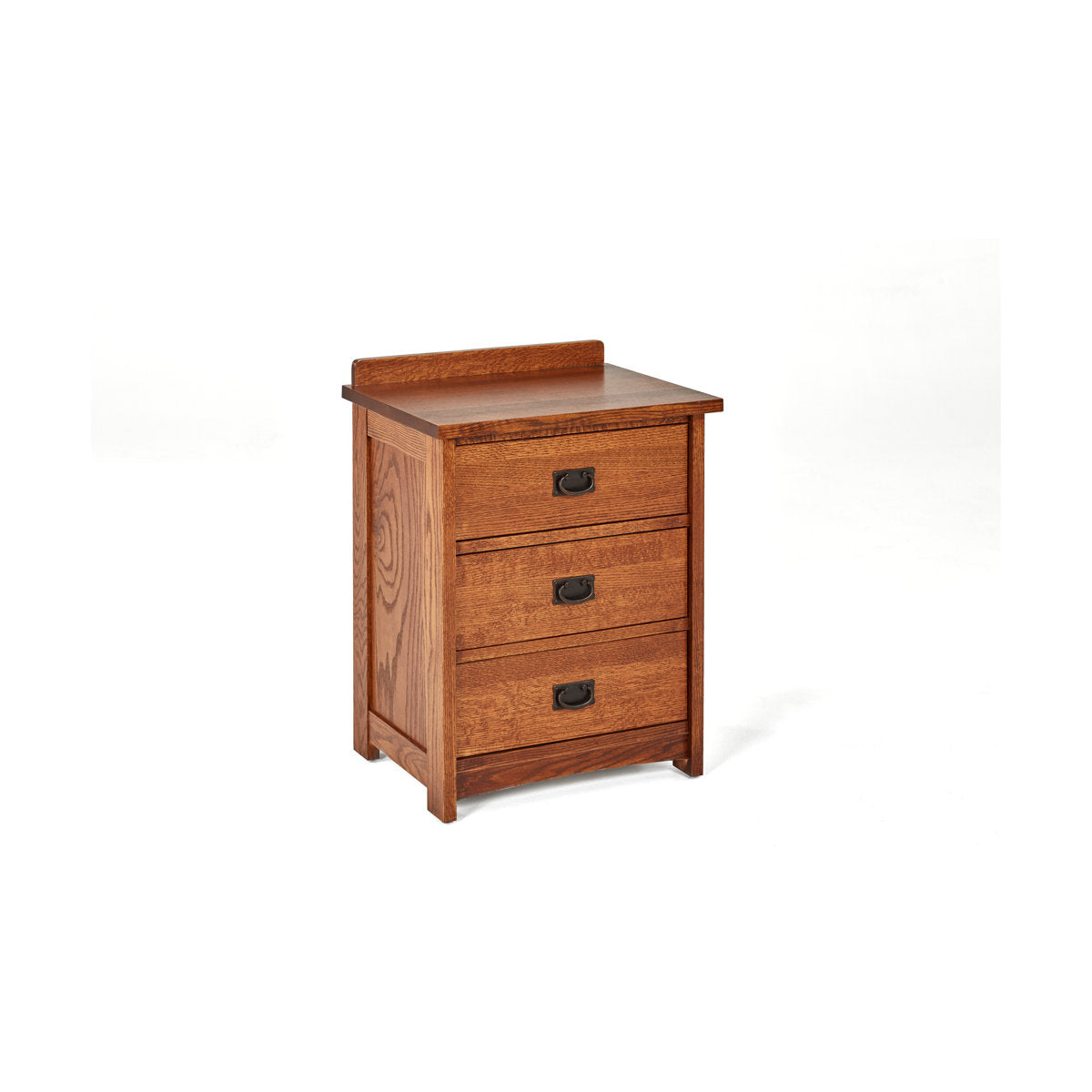 Nightstand, 3 Drawers, Solid Wood Frame and Top, Brown