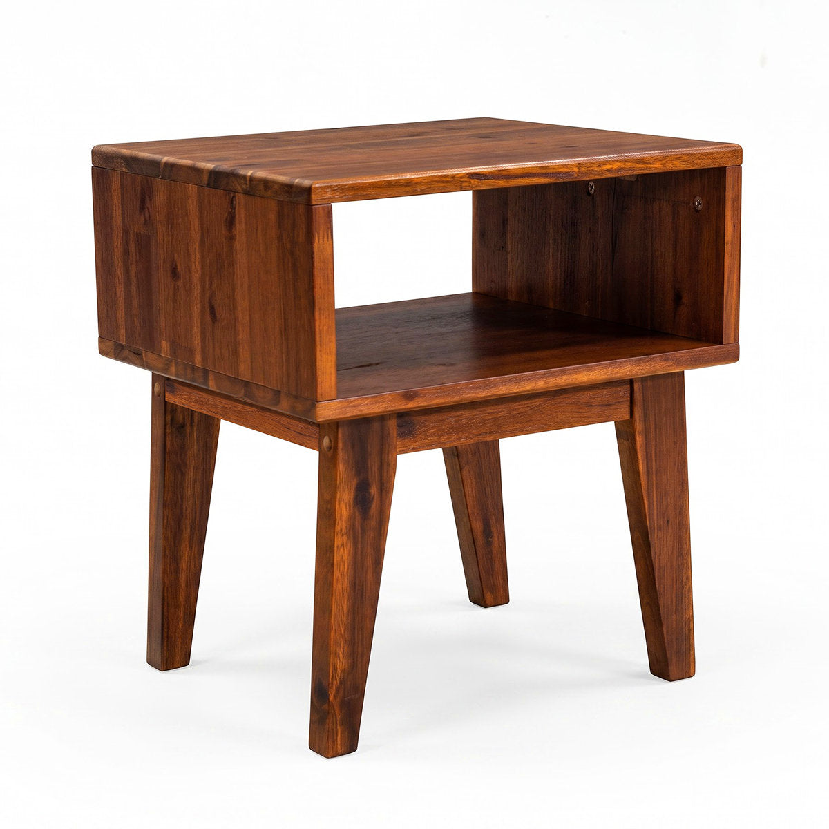 Nightstand, Solid Wood, Rectangular, Caramel