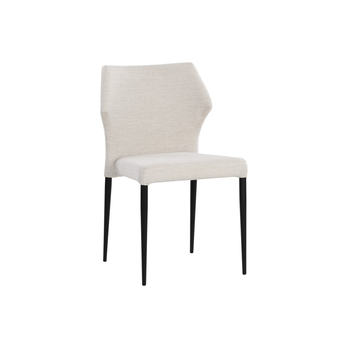 Side Chairs, Set of 2, Stackable, Upholstered, Black Steel Legs