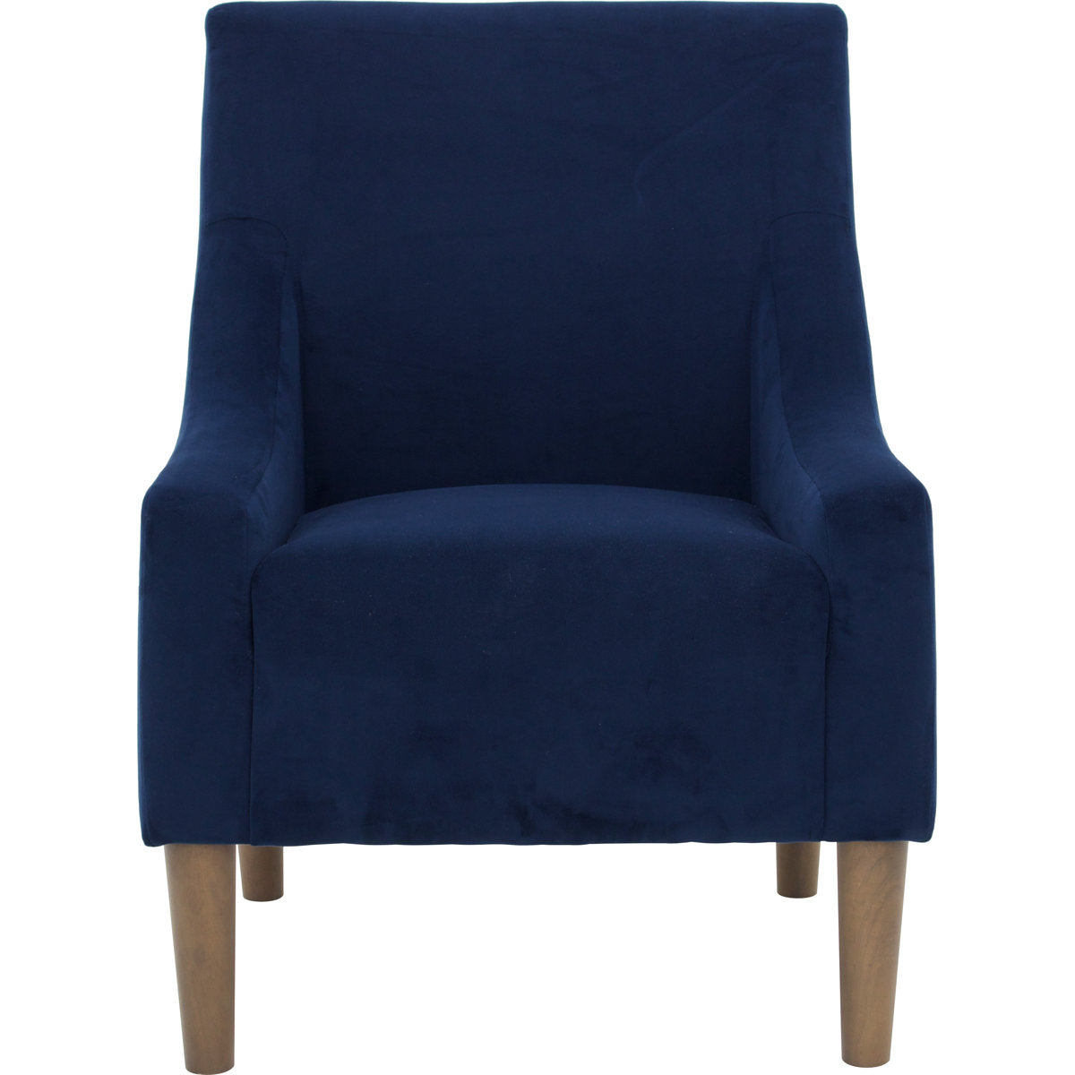 Slope Arm Side Chair, Ink Polyester, Walnut Solid Wood Legs