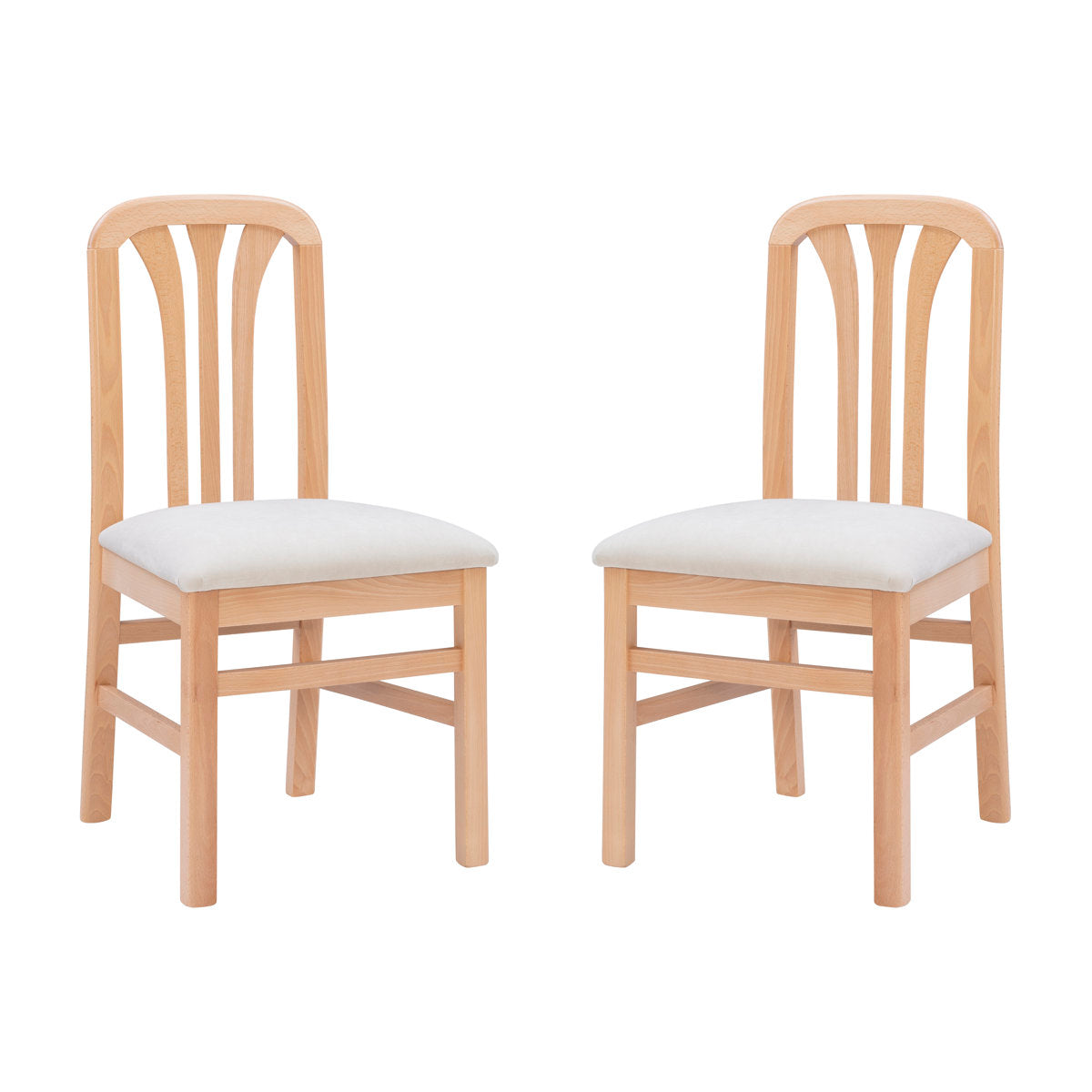 Side Chairs, Set of 2, Gray Suede, Solid Beech Wood Frame