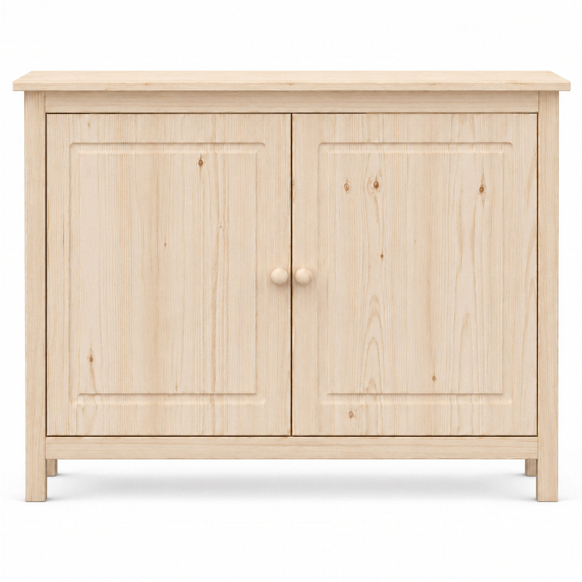 Sideboard, Solid and Manufactured Pine Wood, 2 Doors, Natural