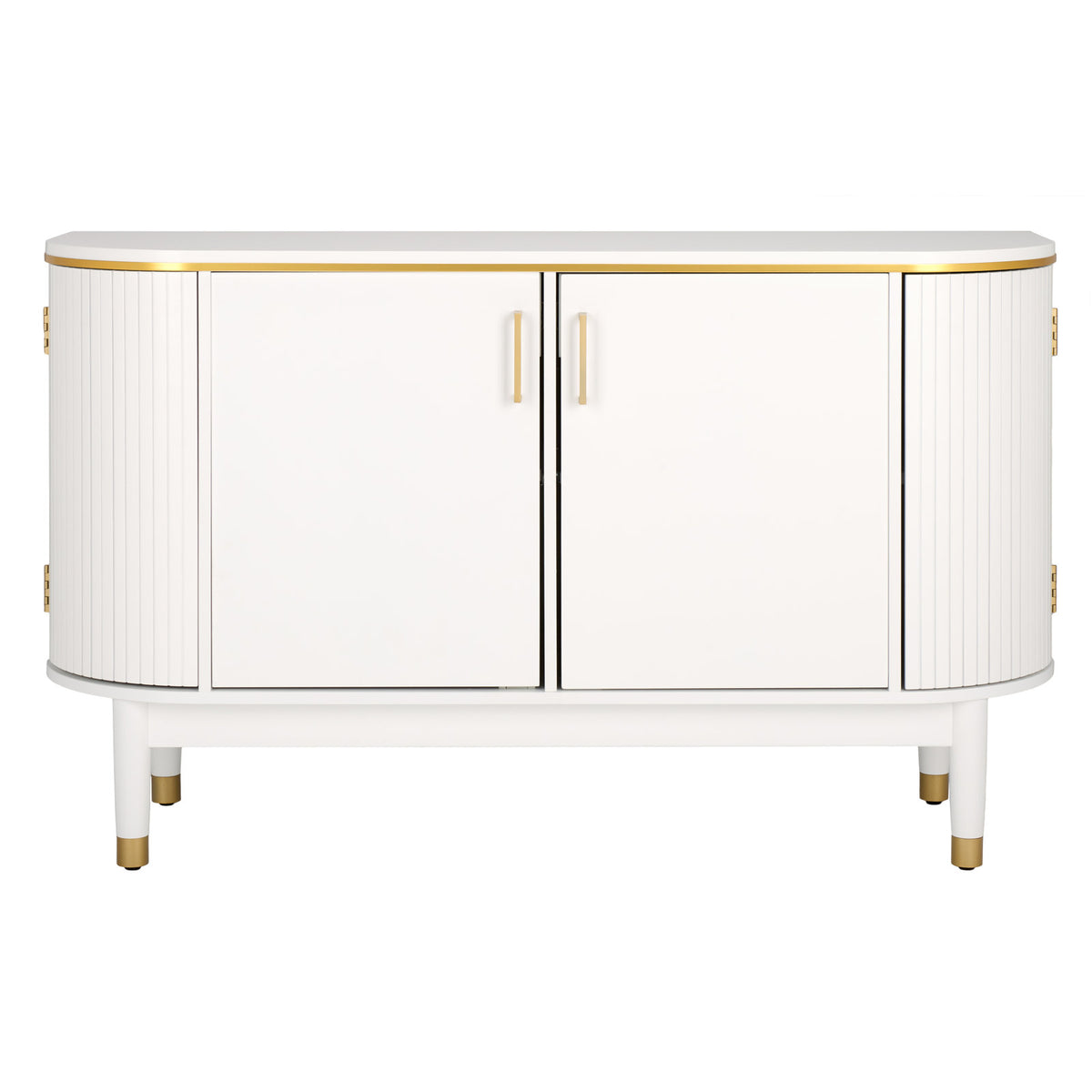 Sideboard, Solid and Manufactured Wood, 50 Inch Wide, White