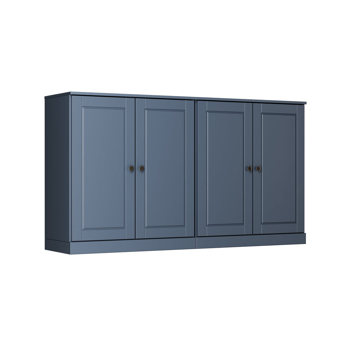 Sideboard, Set of 2, Solid Pine Wood, 64 Inch Wide, Antique Blue