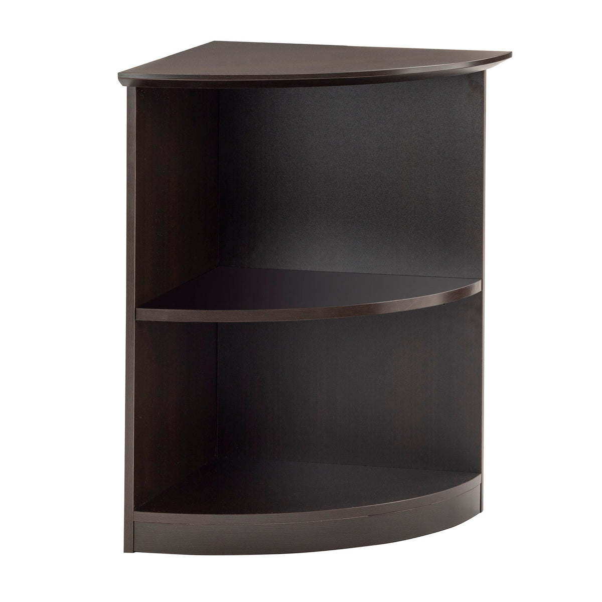 Quarter-Round Bookcase, 2 Shelves in Manufactured Wood