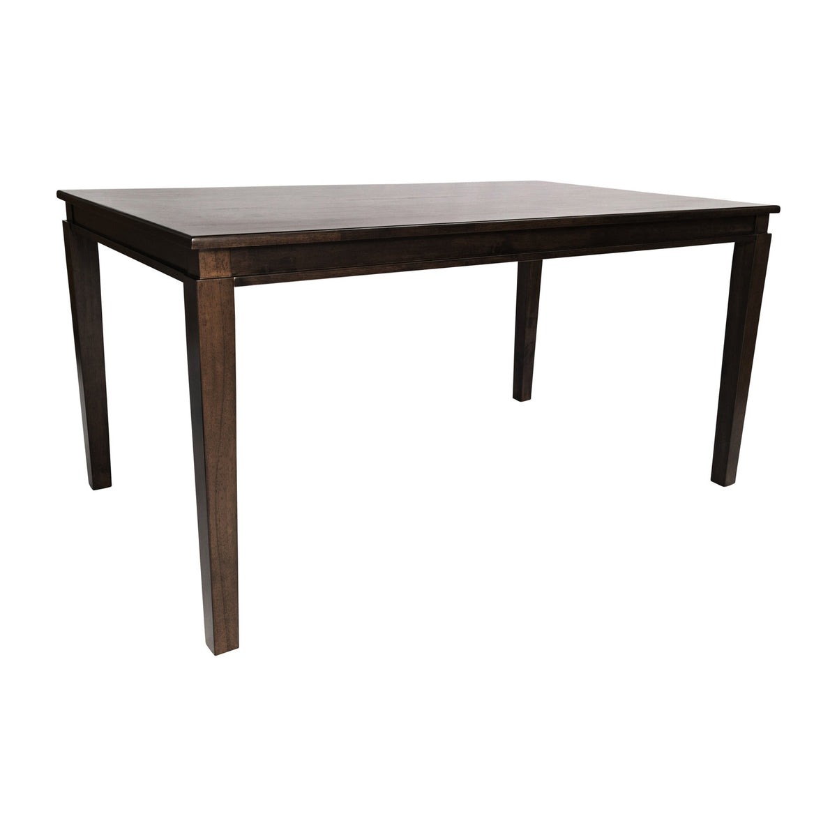 Rectangular Dining Table, Solid Rubberwood in Dark Brown