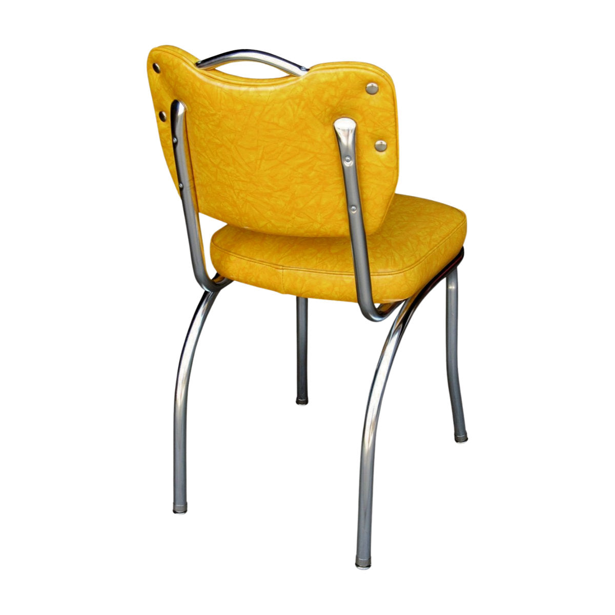 Side Chair, Yellow Vinyl with Chrome Metal Frame