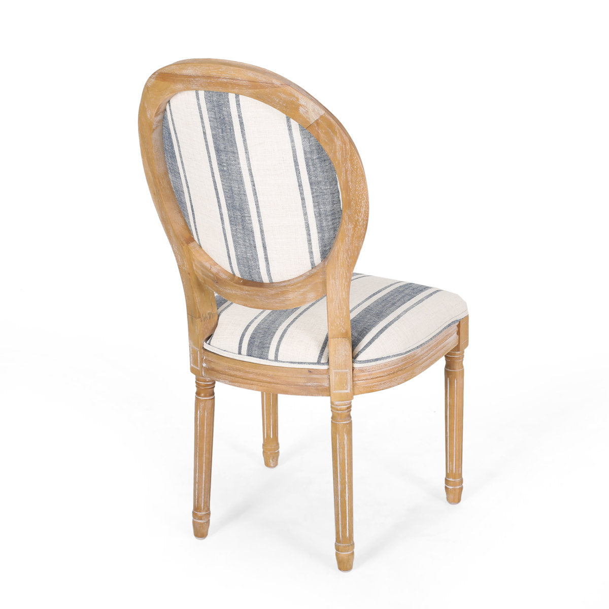 Side Chairs, Set of 2, Upholstered with Distressed Solid Wood Frame